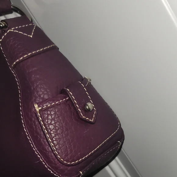 Dooney&Bourke Purple Leather Shoulder Bag - Picture 5 of 10